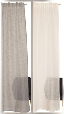 Vorhang Schöner Wohnen Meshwork Gardine grau creme verdeckte Schlaufen 250 cm