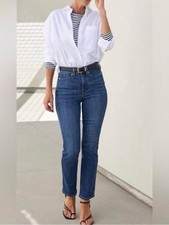 AYR The Pop High Rise Jean Classic Elevated Basic Minimalist Medium Wash 34