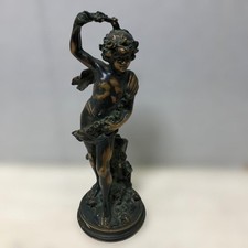 Grande statue ange chérubin style putto bronze 50 cm décor européen vintage
