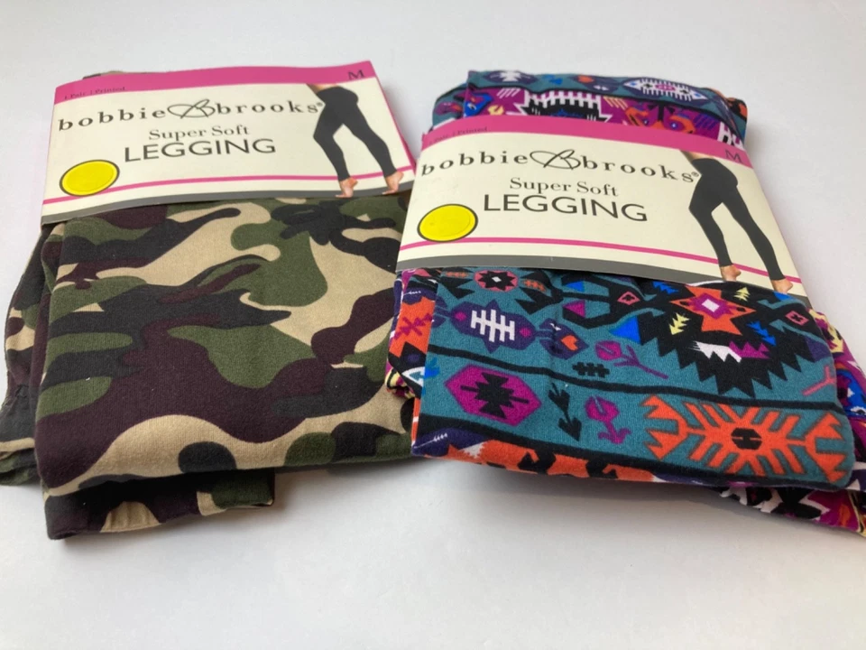 (2) Bobbie Brooks Leggings Súper Suaves Azteca Camuflaje Yoga Pantalones Medianos (8-10) Foto 4 de 4