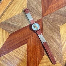Vintage Armitron Scooby Doo Analog Watch 1998 Woven and Leather Band