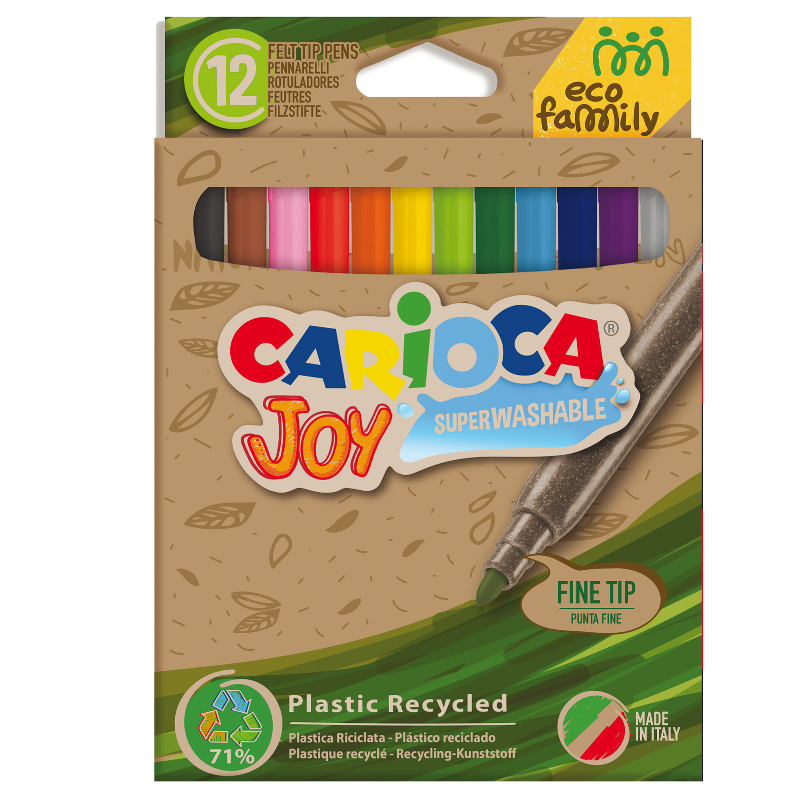 Pennarelli Joy Eco Family Carioca - Punta Fine - 43100 (Assortiti Conf. 12)