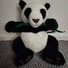 FAO Schwarz Panda Eating A Bamboo Stick 20" Large Plushie Stuffed Toy Vintage