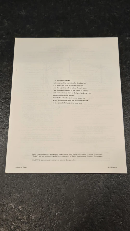 Genuine Marantz Owners Manual SD155 Cassette Deck + Warranty Sheets + MORE - Image 3 of 4