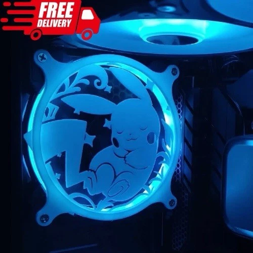Pikachu 120mm PC Fan Cover 3D Printed Pokemon Case Mod Gaming Accessory