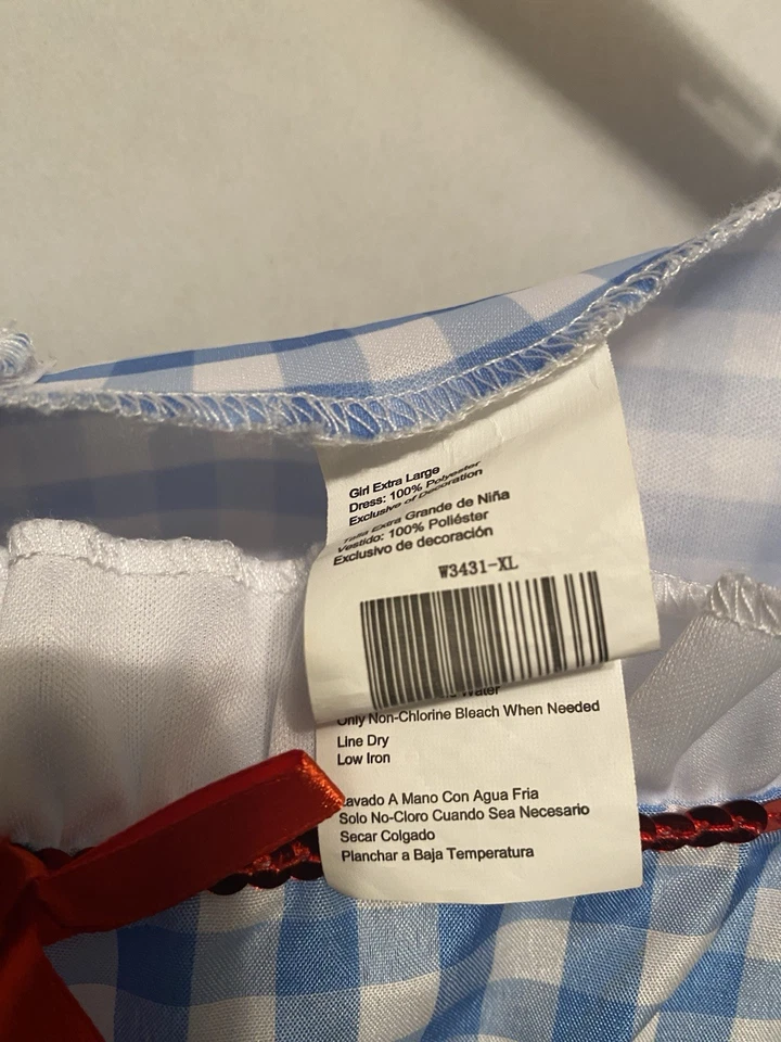 Disfraz de Halloween Rubíes Mago de Oz Dorothy Azul Lentejuelas a Cuadros Talla S Foto 2 de 4