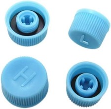 4Pcs Blue Replacement Valve Caps 2High 2Low Pressure, R134a R12 Refrigeration