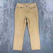 L.L. Bean BeanFlex Corduroy Straight Leg Pants Women's Size 6 Reg Beige Pants