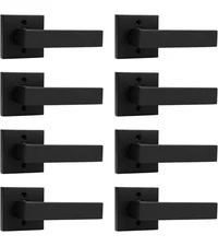8 Pack Probrico Half Dummy Square Non-Turning Door Levers Matte Black NEW