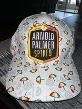 New Arnold Palmer Spiked Tea Golf SnapBack Hat Umbrellas Straws Lemons Ice Cubes
