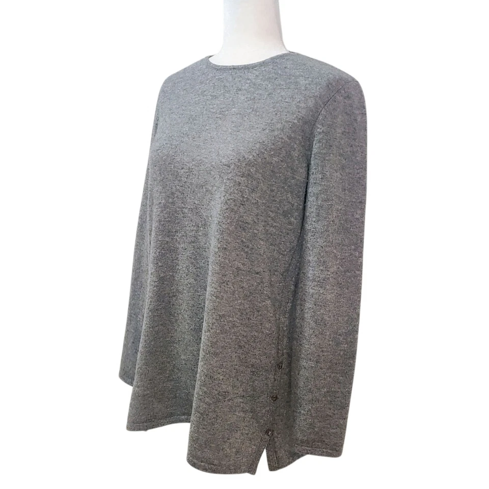 J McLaughlin Gray 100% Cashmere Sweater Long Sleeve Top Quiet Luxury Size Large - Image 2 of 4