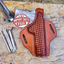Handmade Custom Leather Western Holster for 1911 Models in Basketweave