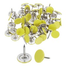 60Pcs Upholstery Tacks, 11mmx13mm Flat Head Thumb Tack, Light Yellow
