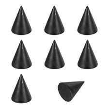 Wood Cone Ring Holder, 8 Pcs Finger Jewelry Display Stand, Black 50x40mm 