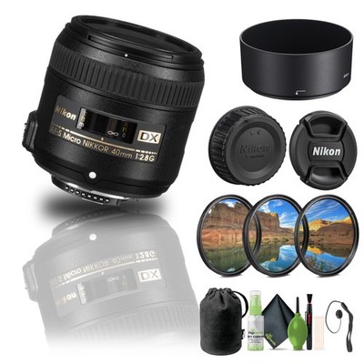 Nikon - AF-S DX Micro-NIKKOR 40mm f/2.8G Macro Lens (2200) + Filter Kit + Cap