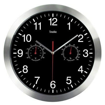 Zeitähnliche Metall Quarz Wanduhr, 12 Zoll modern leise 14 Zoll, schwarz 