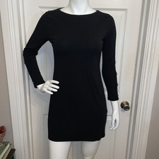 White House Black Market Black Pullover Sexy Silver Accents mini dress-size XS