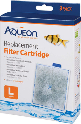 '' Replacement Filter Cartridges for Aquarium Fish Tank - Large 3-Pack ''