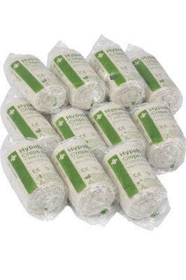 Sicherheit Erste Hilfe Gruppe Krepp Baumwolle Bandagen 7,5 x 4,5 m (12er Pack)