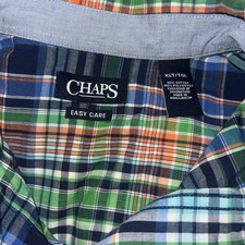 Chaps Easy Care Short Sleeve Plaid Dress Shirt