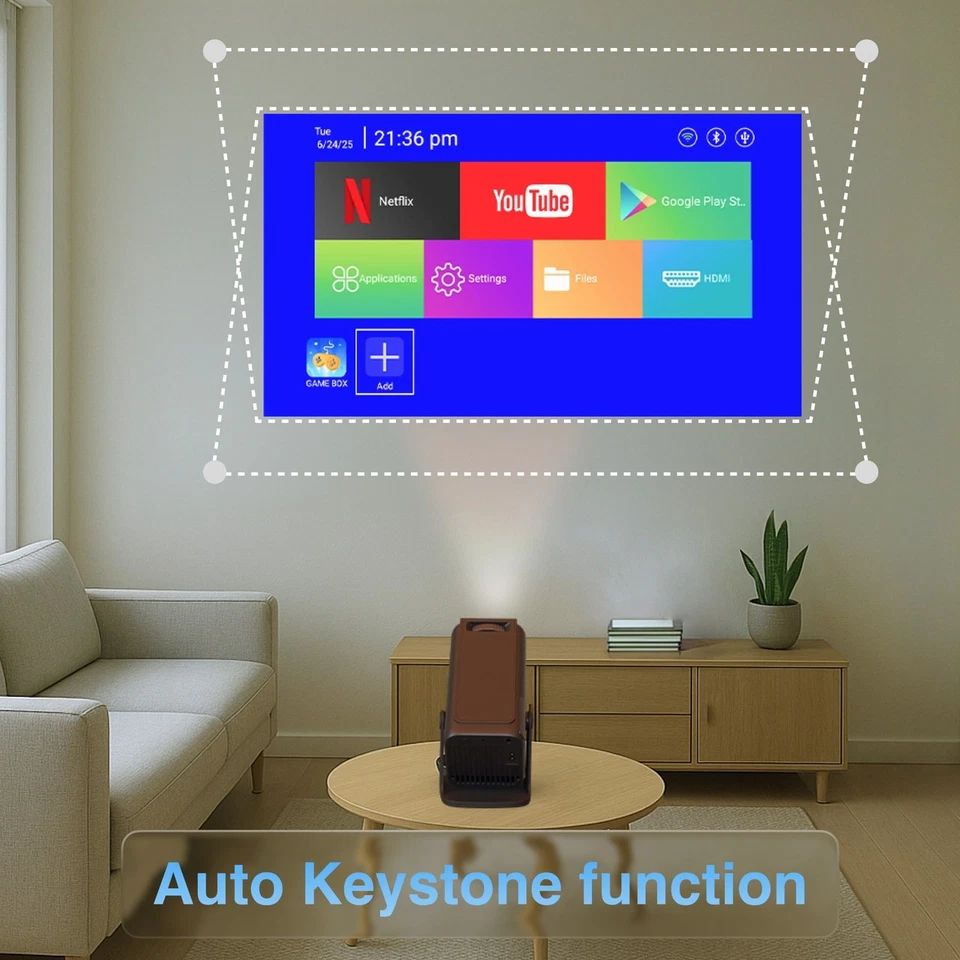 Laser Smart Gaming Projector Black 80 Games Dual Controllers HDMI WiFi - Image 3 of 4