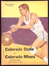 1965 Colorado State vs Colorado Mines Basketball Program Gunter Hall