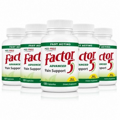 Med Free Living Factor 5 Natural Support Complex 5 Bottles