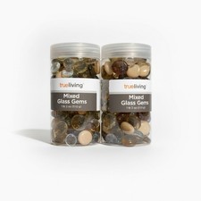 Tru Living Mixed Glass Gems 2 Pack 1 lb 2oz Each Vase Fillers Craft Stones