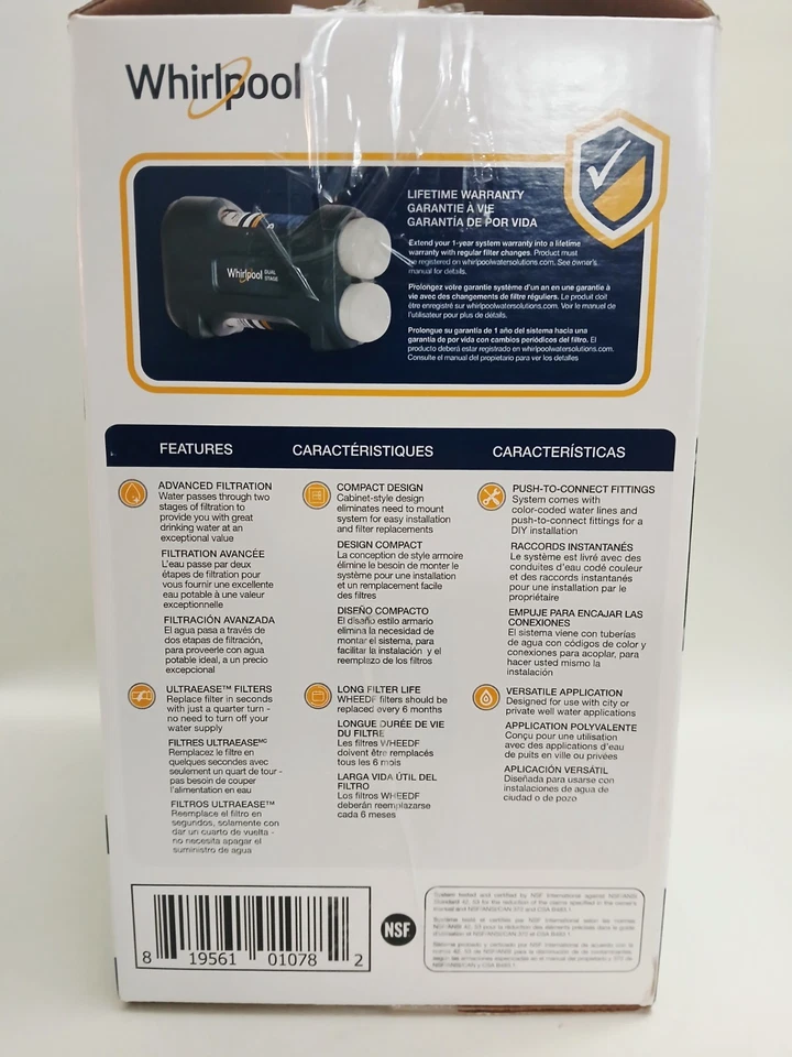 Whirlpool Ultra Ease Dual-Stage Water Filtration System with Faucet WHADUS5 - Image 4 of 4