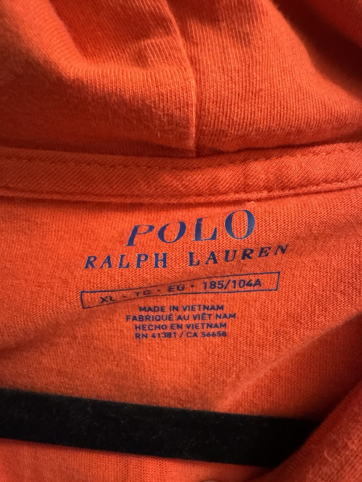 PONY Polo Ralph Lauren "rossa" maglietta manica lunga con cappuccio