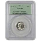 1945 D Mercury Dime MS 65 FB PCGS Silver Uncirculated SKU:I23534