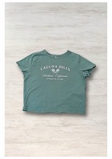 Hollister Teal Cropped T-Shirt Women’s Size Large Good Condition