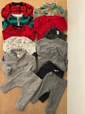 Carter's, Oshkosh, Infant Boys Winter Clothing Lot of 13 Size 12 Months