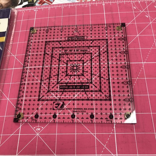 Handi-Square By Marti Mitchell 30 60 And 90 Degree Angles Quilting Ruler 6.5”