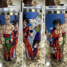 40oz Insulated Stainless Steel Tumbler With Handle Anime Themed Includes straw