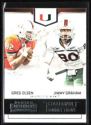 2016 Panini Contenders Draft  #10 Greg Olsen Jimmy Graham College Connections