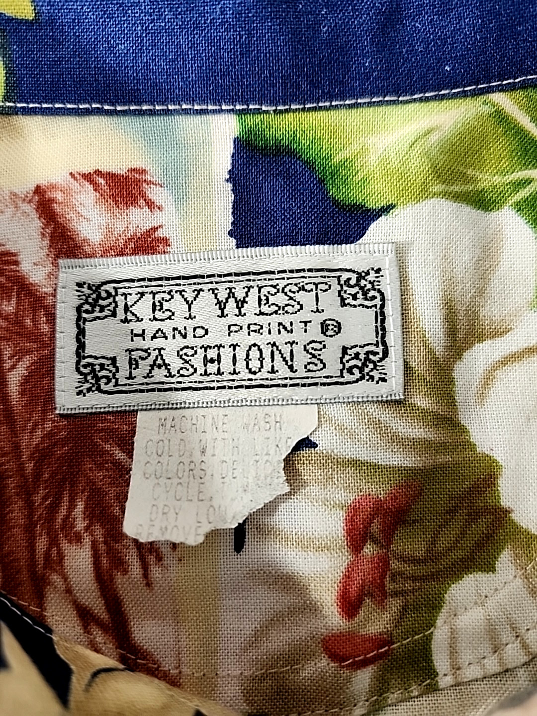 Key West Hand Print Fashions Mens XL Floral Tropical Shirt Vintage image 3