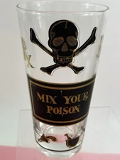 Vintage MCM Georges Briard MIX YOUR POISON Mixing Glass 12oz Barware Rare