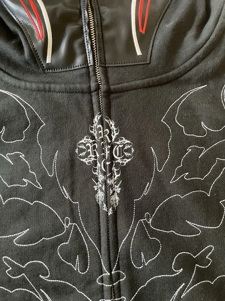 NUEVO Civil Regime x Rey Mysterio Sudadera con Capucha Completa con Cremallera en Negro XL WWE LWO Foto 3 de 4