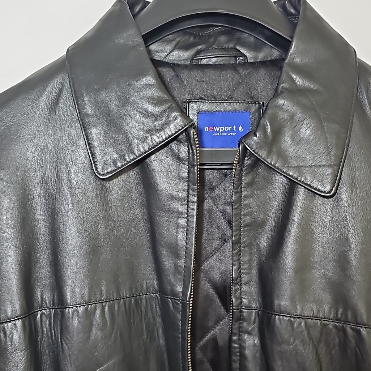 Newport Black Jacket 100% Leather L | eBay