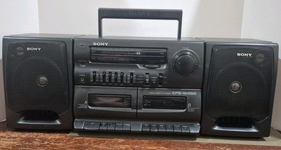 Sony CFS-W455 Radio Cassette-Corder AM/FM Boombox Dual Cassette Tested Working.