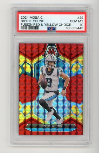 2024 Panini Mosaic Bryce Young Red & Yellow Fusion Choice #67/80 PSA 10 GEM (DG)
