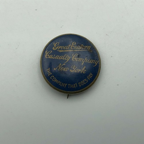 Antique GREAT EASTERN CASUALTY CO. NY Advertising 3/4" Button Pinback K9 - Picture 4 of 12