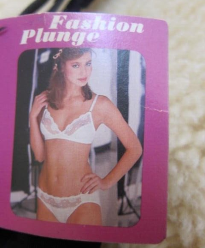 VTG Deadstock Carnival Surprise Fashion Plunge Black Unlined Soft Cup 32C - Picture 3 of 7