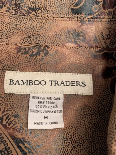 Bamboo Traders Size M Faux Suede Jacket Coat Paisley Floral Brown Earth Tones - Picture 12 of 12