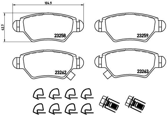 P 59 031 Brembo BremsbeläGe Kit, Scheibenbremse FüR Chevrolet, Holden, Opel, VAU-image