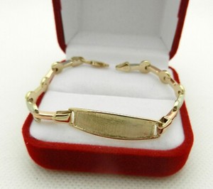Children Solid 14k Gold ID Bracelet Kid's Size 5.5" long 4.3 grams