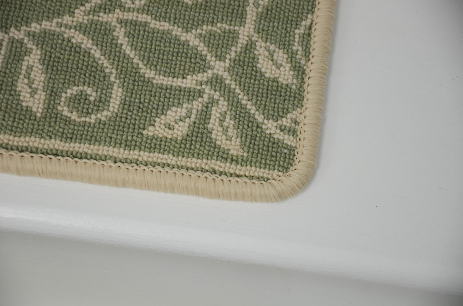 Sage Green Floral Vine New Zealand Wool Carpet Stair Treads 13 with