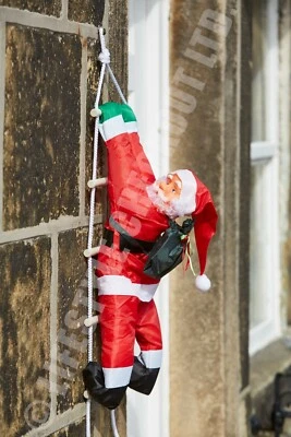 LIFESTYLE CHECKOUT 60CM Santa Claus On A Rope Ladder Father Christmas Outdoor Xmas Decoration SOL60