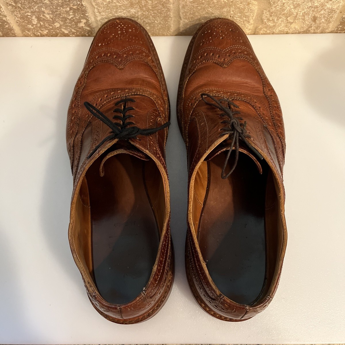 Allen Edmonds McTavish Men 14 D Wingtip Oxford Shoes Brown 